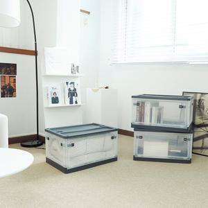 스페이스에디터 5면 개방 폴딩 접이식 리빙박스 84L 플라스틱 상판형