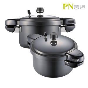 PN풍년 블랙펄 트렌디 압력솥 6인용/8인용 알루미늄 경질/내구성 스트레이트/세척보관용이