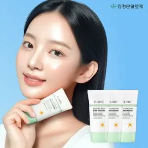[김정문알로에] 큐어 마일드 그린 선크림(무기자차) 40ml 3개
