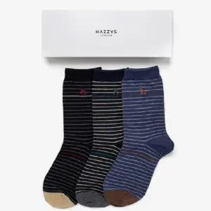 [헤지스](대구신세계)스트라이프 컬러배색 남성 양말 3종세트 HJSS3F105WT