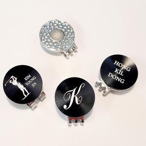 라헤로이 골프 이니셜 자석 볼마커 블랙 이름 각인 선물 제작