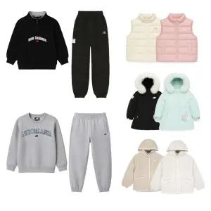 뉴발란스 키즈 아동 주니어 유아패딩 점퍼 구스다운 집업 경량 후리스 양면 후드 자켓 상하복 트레이닝복세트