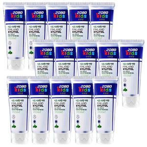 2080 키즈 자일리톨 치약  80g 15개/36개 어린이 초등 충치예방 불소치약