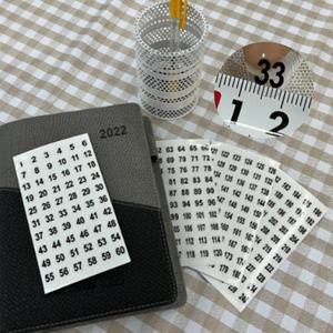 투명바탕 숫자스티커 작은번호 원형 잘보이는 넘버링스티커 1 60