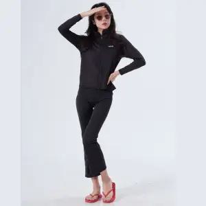 여성 집업래쉬가드+부츠컷 워터레깅스 세트 긴팔수영복 수영바지 비치웨어 커버업 스윔웨어 비치수영복 휴가룩 캐리비안베이 워터파크