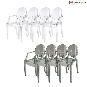 [대량구매딜] GAWON 고스트 암체어 4P세트/투명의자 GOW-109