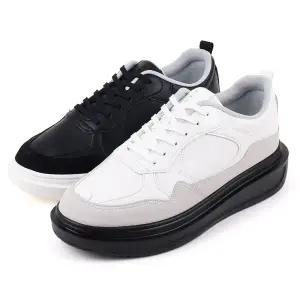 스캐처 남성 천연가죽 스니커즈 국산 운동화 경량 쿠션 남자 발편한 푹신한 가벼운 신발 논슬립