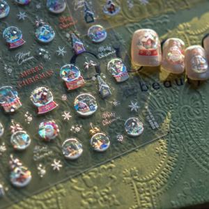 홀로그램 스노우볼 크리스마스 네일스티커 TO4505 KJ