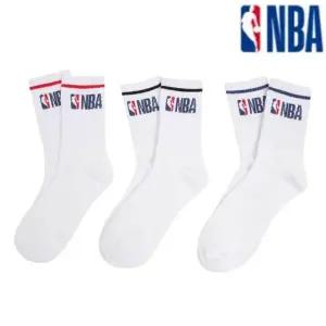 [롯데백화점]엔비에이 남여공용 라인 빅로고 3팩 장목양말 (N255AO201P)