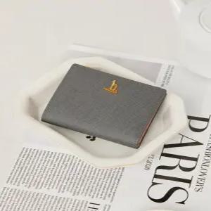 헤지스 액세서리 여성 24FW [스테디셀러]그레이 단색 소가죽 반지갑 WIWA4F001G2