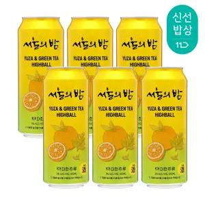 [품질보장] [무료배송]더한 서울의밤 유자&녹차하이볼 5도 500mlx6 하동녹차,고흥유자