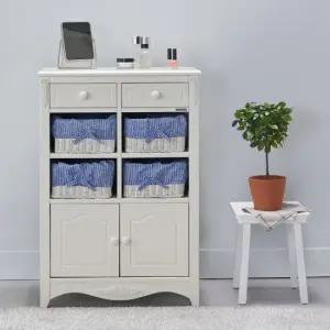 라탄 서랍장 ROSE 로즈 하이 양문 수납함 북유럽풍 장식 100% 수공예 라탄바구니 패브릭커버 라탄갬성