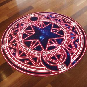 마법 소녀 원형 사계절 러그 소환 단모 카페트