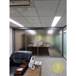 [바른도어]99번 초슬림4연동중문 예림CL003 샤틴브론즈강화유리a