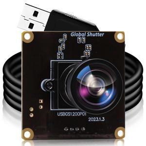 ELP 광각 글로벌 셔터 USB 카메라, 고속 미니 웹캠 카메라 모듈, 드라이버 프리 컬러 비디오 카메라, 1200P