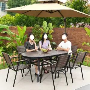 야외 카페 테이블 브런치 산책로 루프탑 방부목 탁자 A타입(160x90cm/타원형)+의자4