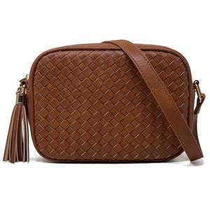 여성용 AFKOMST 직조 크로스바디 백과 태슬, 베겐 가죽이 포함된 보호 핸드백