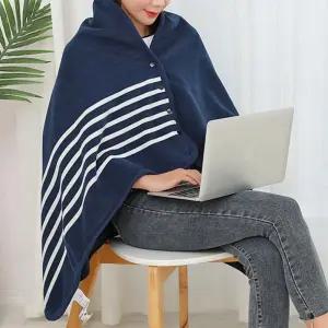 사무실 캠핑 카페 다용도 포근한 극세사 망토 담요 이불 후드 1인 전기 입는 따뜻한 예쁜 양면 밍크 무릎