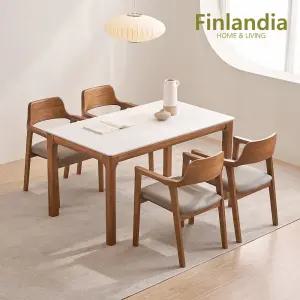 로하스 포세린 세라믹 원목 4인식탁세트(의자4)