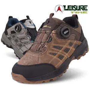 레저타임 생활방수소재 소가죽 다이얼 남성 경등산화 트레킹 운동화 작업화 남자 캐주얼 신발 데날리