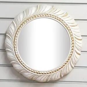 민들레 벽거울 35cm 빈티지 아이보리 제조한국/원형/벽거울/거울/동그라미/화장대/인테리어/벽걸이/실내