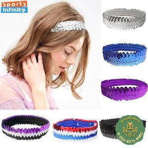 패션 스팽글 스포츠 머리띠 탄성 댄스 대회 헤어 액세서리 어린이 공연 밴드 1 개