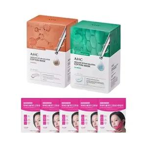 AHC 순면 마스크팩 50매 퍼밍25 + 카밍 25 + CKD 브이턱 마스크 5매