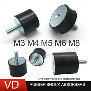 M3 M4 M5 M6 M8 암수 나사 고무 임팩 흡수 방진 패드 고무-금속 사일런트블록 VD 평면 베이스 블록
