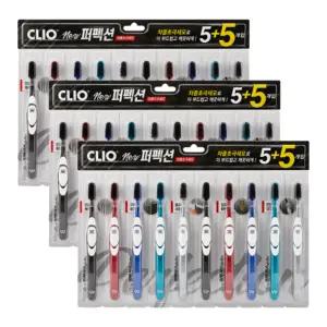 크리오 NEW 퍼펙션 차콜 초극세모 칫솔 5+5입 X 3개