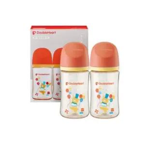 더블하트 아기 빨대컵 연습 휴대용 240ml 서커스베어