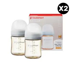 더블하트 신생아 젖병 트윈팩 160ml X2 노꼭지 그레이