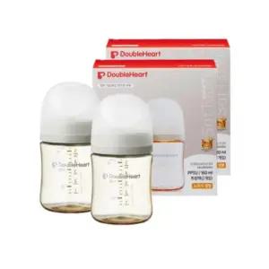 더블하트 아기 젖병 트윈팩 160ml X 2 노꼭지 베이지