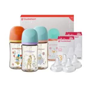 더블하트 캐릭터 젖병 트리플팩 젖꼭지 세트 240ml
