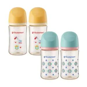 더블하트 아기 젖병 백일 출산 준비물 선물 240ml 4개
