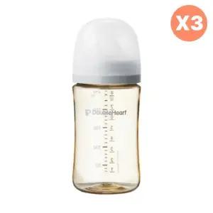 더블하트 모먼트 젖병 240ml 젖꼭지 세트 X3 그레이