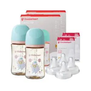 더블하트 젖병 240ml 트윈팩 2개 젖꼭지 M 4개 날꼬양
