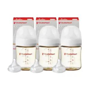더블하트 모유실감 수유 젖병 젖꼭지 포함 160ml 3개