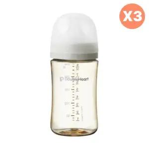더블하트 모먼트 젖병 240ml 젖꼭지 세트 X3 베이지