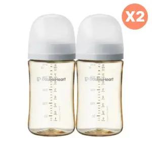 더블하트 배앓이방지 젖병 와이드넥 트윈팩 그레이 X2