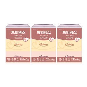 크리넥스 클래식 소프트 미용티슈 2겹, 230매, 6입, 3개