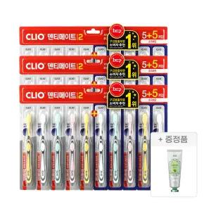 [크리오] 덴티메이트시즌2 초극세모 칫솔 5+5입 3세트+그린티 치약 1개