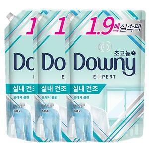 [다우니] 엑스퍼트 프레시클린 실내건조 리필 1.35L x 3개