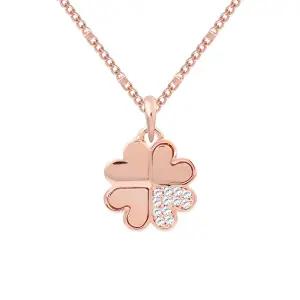 14K GP 마샹스 네잎클로버 큐빅 레이어드 체인 패션 목걸이