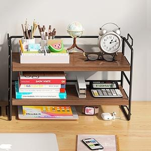 책상선반 책상정리 화장대정리 미니 수납선반 1단 2단 화이트 우드 블랙