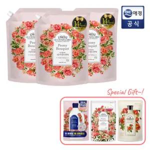 [르샤트라1802]르샤트라 섬유유연제 피오니 1.6L 리필 x 3개 + 생화향기 3종 증정