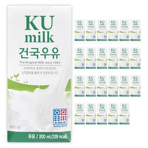 건국우유 멸균우유 200ml 24팩