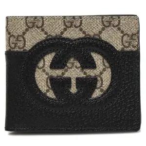 [명품] 23FW GG 컷아웃 인터로킹 반지갑 베이지블랙 701420 K9GSG 9769