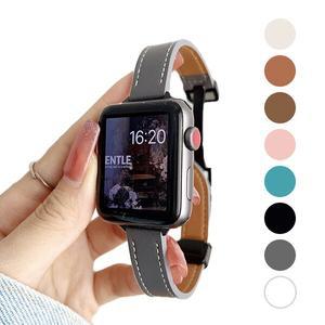 애플워치 SE SE2 슬림 가죽 스트랩 밴드 시계줄 40mm 44mm