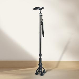 편리안 카본 블랙 4발 지팡이 CQ-BK24 넓은 손잡이 조절식 지팡이 실버용품