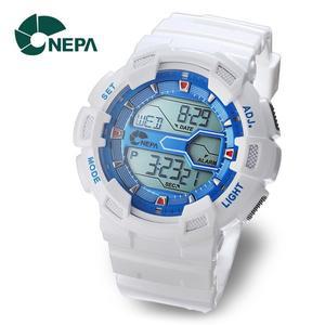 [네파] 월드타임 스포츠 학생 방수 전자 군인시계 N224-WHITE